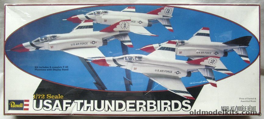 Revell 1/72 F-4E Phantom USAF Thunderbirds - Four F-4 Kits with Special Stand, H195 plastic model kit